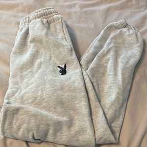 gray playboy sweatpants size xs